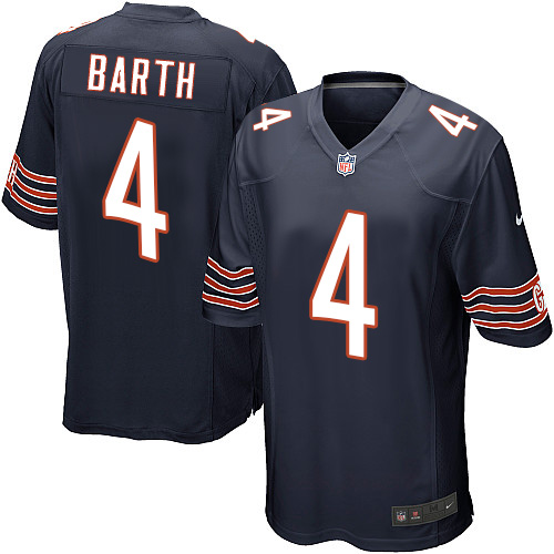 Youth Game Connor Barth Nike Jersey Navy Blue Home - #4 NFL Chicago Bears